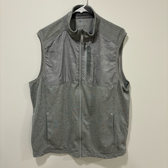 Vineyard Vines Men’s Fairhaven Vest Golf Gray Camo OTG Performance Zip Up Sport - Picture 1 of 11